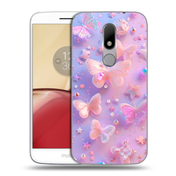 Силиконовый чехол на Lenovo Moto M с принтом Бабочки Силиконовый чехол на Lenovo Moto M с принтом Бабочки