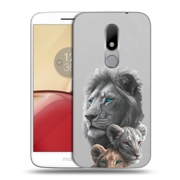 Силиконовый чехол на Lenovo Moto M с принтом Львы