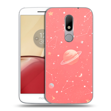 Силиконовый чехол на Lenovo Moto M с принтом Розовый космос