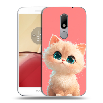 Силиконовый чехол на Lenovo Moto M с принтом Розовый котенок