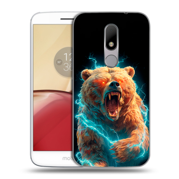 Силиконовый чехол на Lenovo Moto M с принтом Медведь