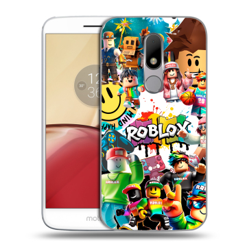 Силиконовый чехол на Lenovo Moto M с принтом Roblox Роблокс