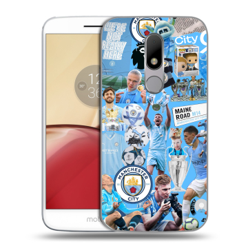Силиконовый чехол на Lenovo Moto M с принтом Man City Манчестер Сити