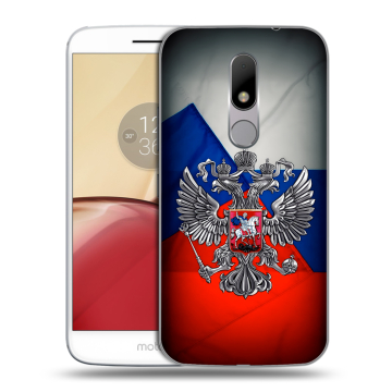 Силиконовый чехол на Lenovo Moto M с принтом Флаг России Силиконовый чехол на Lenovo Moto M с принтом Флаг России