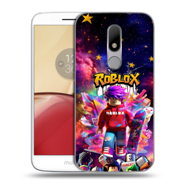 Силиконовый чехол на Lenovo Moto M с принтом Roblox Роблокс