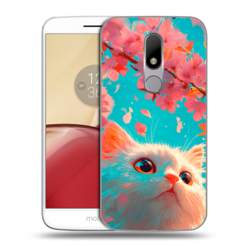 Силиконовый чехол на Lenovo Moto M с принтом Красивый кот