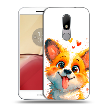 Силиконовый чехол на Lenovo Moto M с принтом корги Силиконовый чехол на Lenovo Moto M с принтом корги