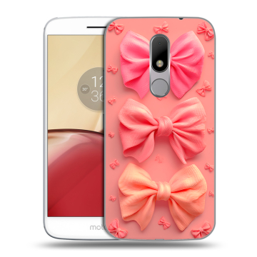 Силиконовый чехол на Lenovo Moto M с принтом Розовые бантики Силиконовый чехол на Lenovo Moto M с принтом Розовые бантики