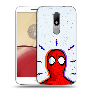 Силиконовый чехол на Lenovo Moto M с принтом Spiderman Человек паук