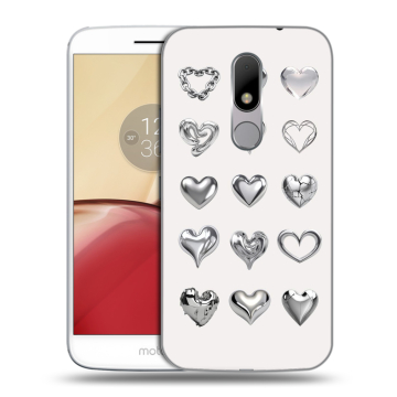 Силиконовый чехол на Lenovo Moto M с принтом Y2K сердечки Силиконовый чехол на Lenovo Moto M с принтом Y2K сердечки