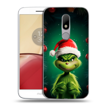 Силиконовый чехол на Lenovo Moto M с принтом Гринч Новый год Рождество