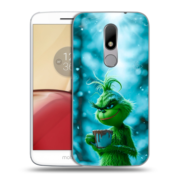 Силиконовый чехол на Lenovo Moto M с принтом Новый год гринч