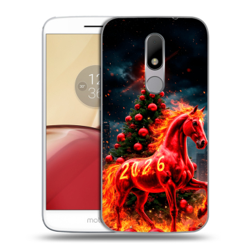 Силиконовый чехол на Lenovo Moto M с принтом Новый год