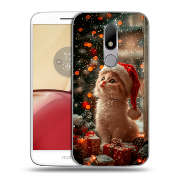 Силиконовый чехол на Lenovo Moto M с принтом Новый год