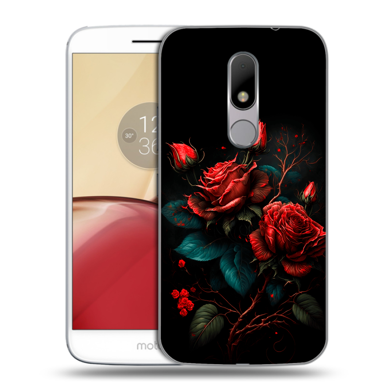Силиконовый чехол на Lenovo Moto M с принтом Розы красные Силиконовый чехол на Lenovo Moto M с принтом Розы красные