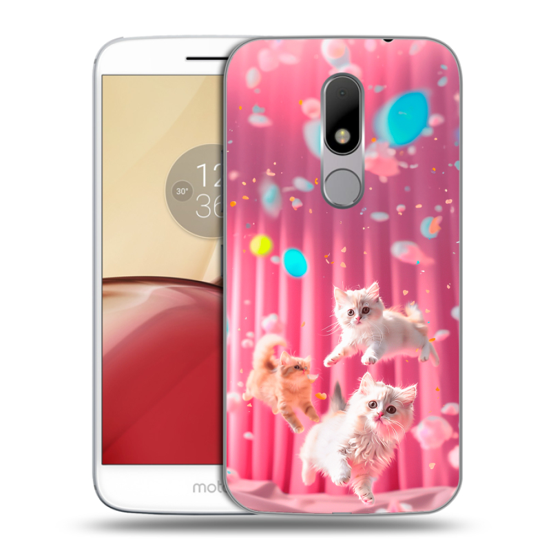 Пластиковый чехол на Lenovo Moto M с принтом милые котики Пластиковый чехол на Lenovo Moto M с принтом милые котики