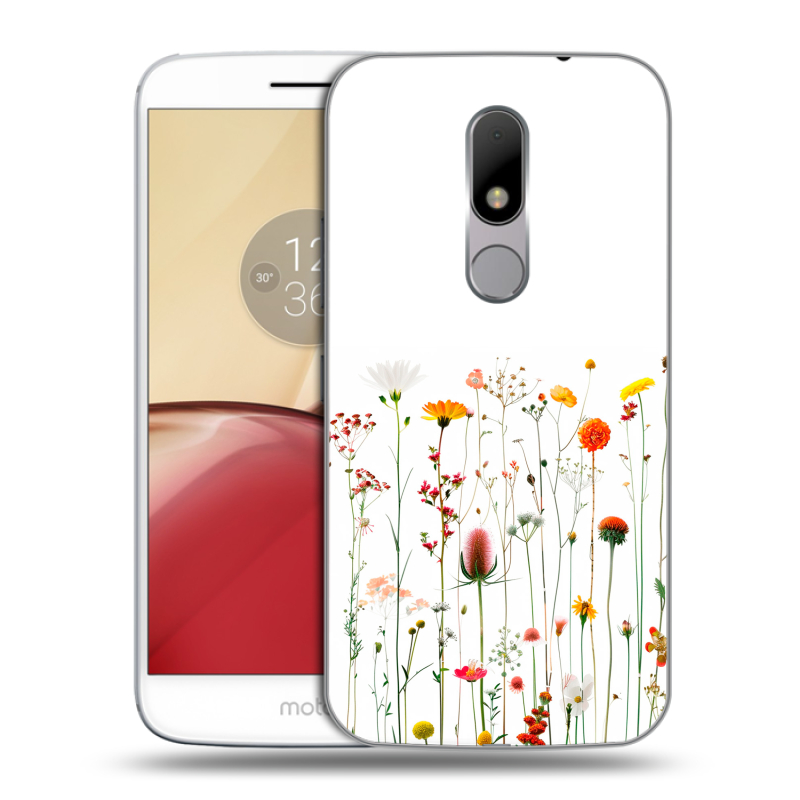Силиконовый чехол на Lenovo Moto M с принтом цветы Силиконовый чехол на Lenovo Moto M с принтом цветы