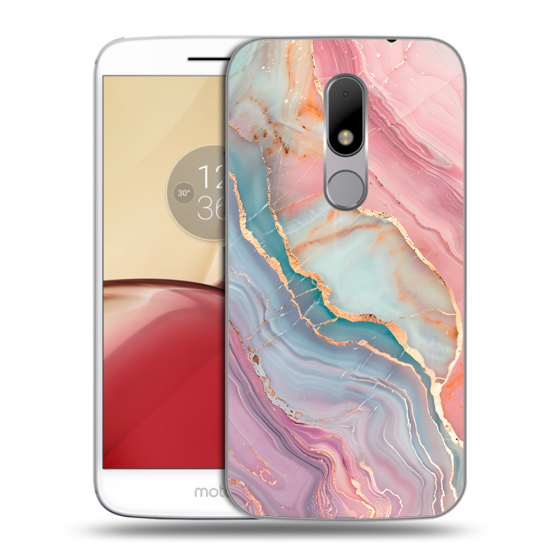Пластиковый чехол на Lenovo Moto M с принтом розовый мрамор Пластиковый чехол на Lenovo Moto M с принтом розовый мрамор