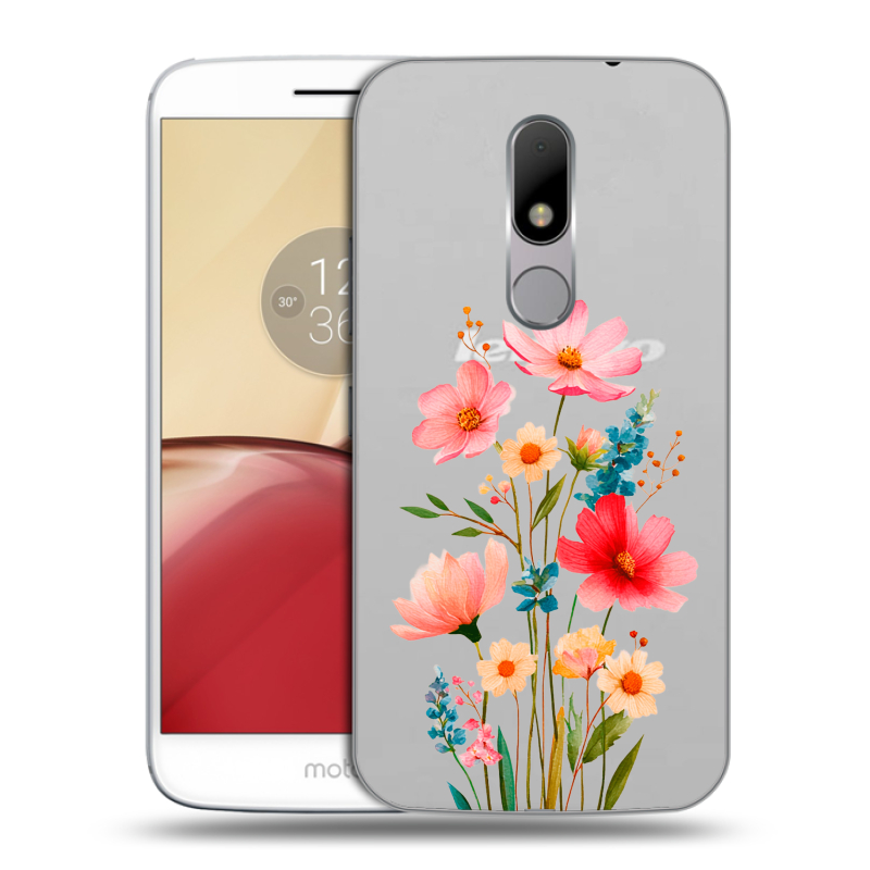 Силиконовый чехол на Lenovo Moto M с принтом Цветы Силиконовый чехол на Lenovo Moto M с принтом Цветы