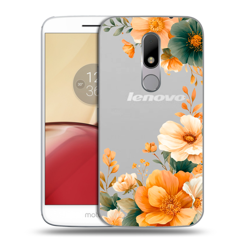 Силиконовый чехол на Lenovo Moto M с принтом Цветы принт Силиконовый чехол на Lenovo Moto M с принтом Цветы принт