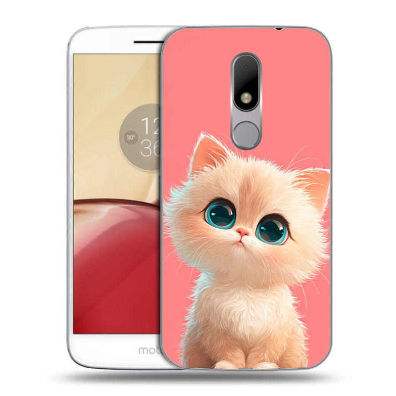 Силиконовый чехол на Lenovo Moto M с принтом Розовый котенок Силиконовый чехол на Lenovo Moto M с принтом Розовый котенок
