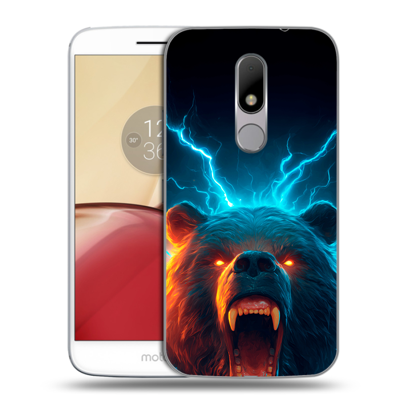 Силиконовый чехол на Lenovo Moto M с принтом Медведь Силиконовый чехол на Lenovo Moto M с принтом Медведь