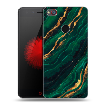 Силиконовый чехол на ZTE Nubia Z11 Mini S с принтом Мрамор зеленое золото Силиконовый чехол на ZTE Nubia Z11 Mini S с принтом Мрамор зеленое золото