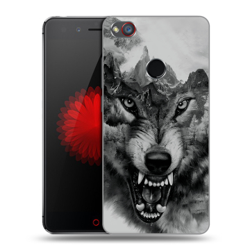 Силиконовый чехол на ZTE Nubia Z11 Mini S с принтом Волк Силиконовый чехол на ZTE Nubia Z11 Mini S с принтом Волк