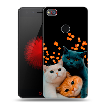 Силиконовый чехол на ZTE Nubia Z11 Mini S с принтом Кошки Силиконовый чехол на ZTE Nubia Z11 Mini S с принтом Кошки
