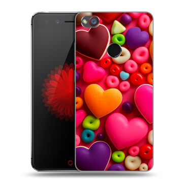 Силиконовый чехол на ZTE Nubia Z11 Mini S с принтом Сердечки Силиконовый чехол на ZTE Nubia Z11 Mini S с принтом Сердечки