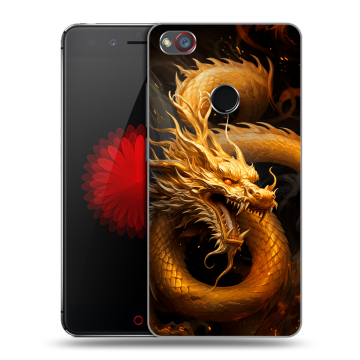 Силиконовый чехол на ZTE Nubia Z11 Mini S с принтом Золотой дракон