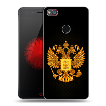 Силиконовый чехол на ZTE Nubia Z11 Mini S с принтом Герб России желтый