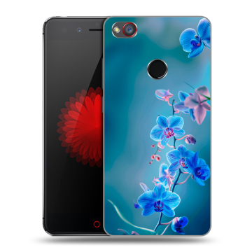 Силиконовый чехол на ZTE Nubia Z11 Mini S с принтом Голубые цветы