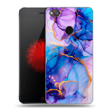 Силиконовый чехол на ZTE Nubia Z11 Mini S с принтом синий мрамор