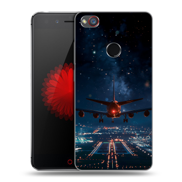 Силиконовый чехол на ZTE Nubia Z11 Mini S с принтом самолет