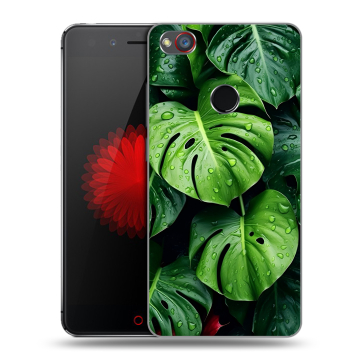Силиконовый чехол на ZTE Nubia Z11 Mini S с принтом Листья
