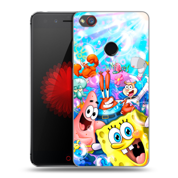 Силиконовый чехол на ZTE Nubia Z11 Mini S с принтом спанчбоб спанч боб