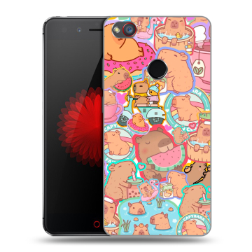 Силиконовый чехол на ZTE Nubia Z11 Mini S с принтом капибары