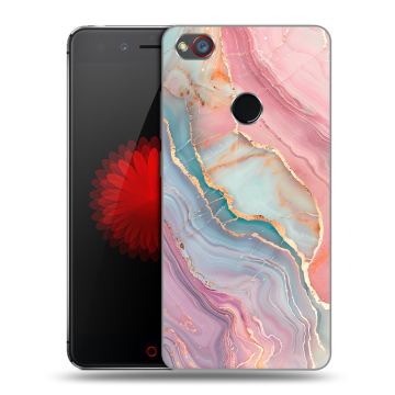 Силиконовый чехол на ZTE Nubia Z11 Mini S с принтом розовый мрамор