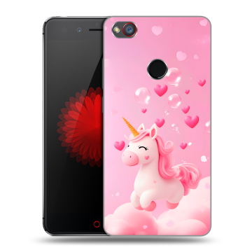 Силиконовый чехол на ZTE Nubia Z11 Mini S с принтом Единорог