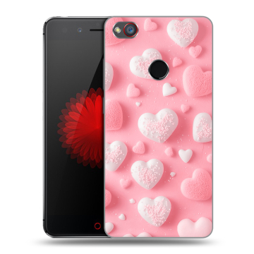 Силиконовый чехол на ZTE Nubia Z11 Mini S с принтом Сердечки