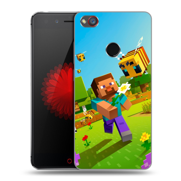 Силиконовый чехол на ZTE Nubia Z11 Mini S с принтом Майнкрафт Minecraft