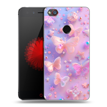 Силиконовый чехол на ZTE Nubia Z11 Mini S с принтом Бабочки
