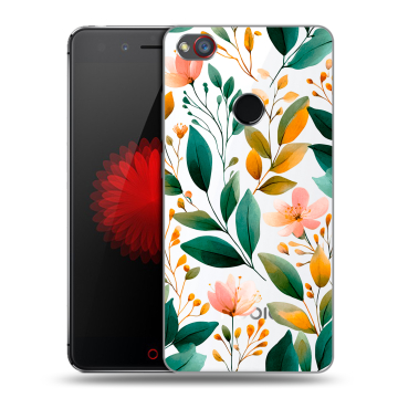 Силиконовый чехол на ZTE Nubia Z11 Mini S с принтом Цветы паттерн
