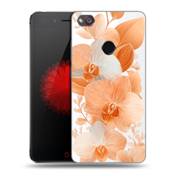 Силиконовый чехол на ZTE Nubia Z11 Mini S с принтом Бежевые цветы