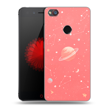 Силиконовый чехол на ZTE Nubia Z11 Mini S с принтом Розовый космос