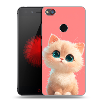 Силиконовый чехол на ZTE Nubia Z11 Mini S с принтом Розовый котенок