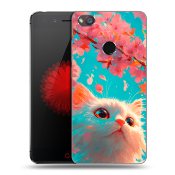 Силиконовый чехол на ZTE Nubia Z11 Mini S с принтом Красивый кот