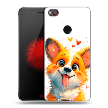 Силиконовый чехол на ZTE Nubia Z11 Mini S с принтом корги