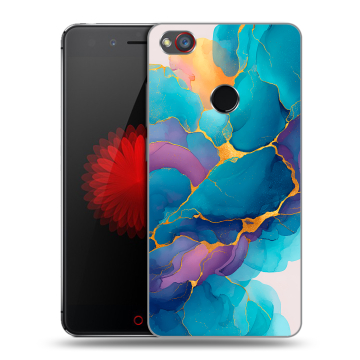 Силиконовый чехол на ZTE Nubia Z11 Mini S с принтом Мрамор блестки